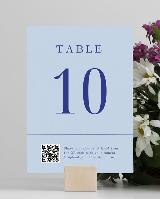 Interactive Wedding Photo QR Code Sign with Table Number