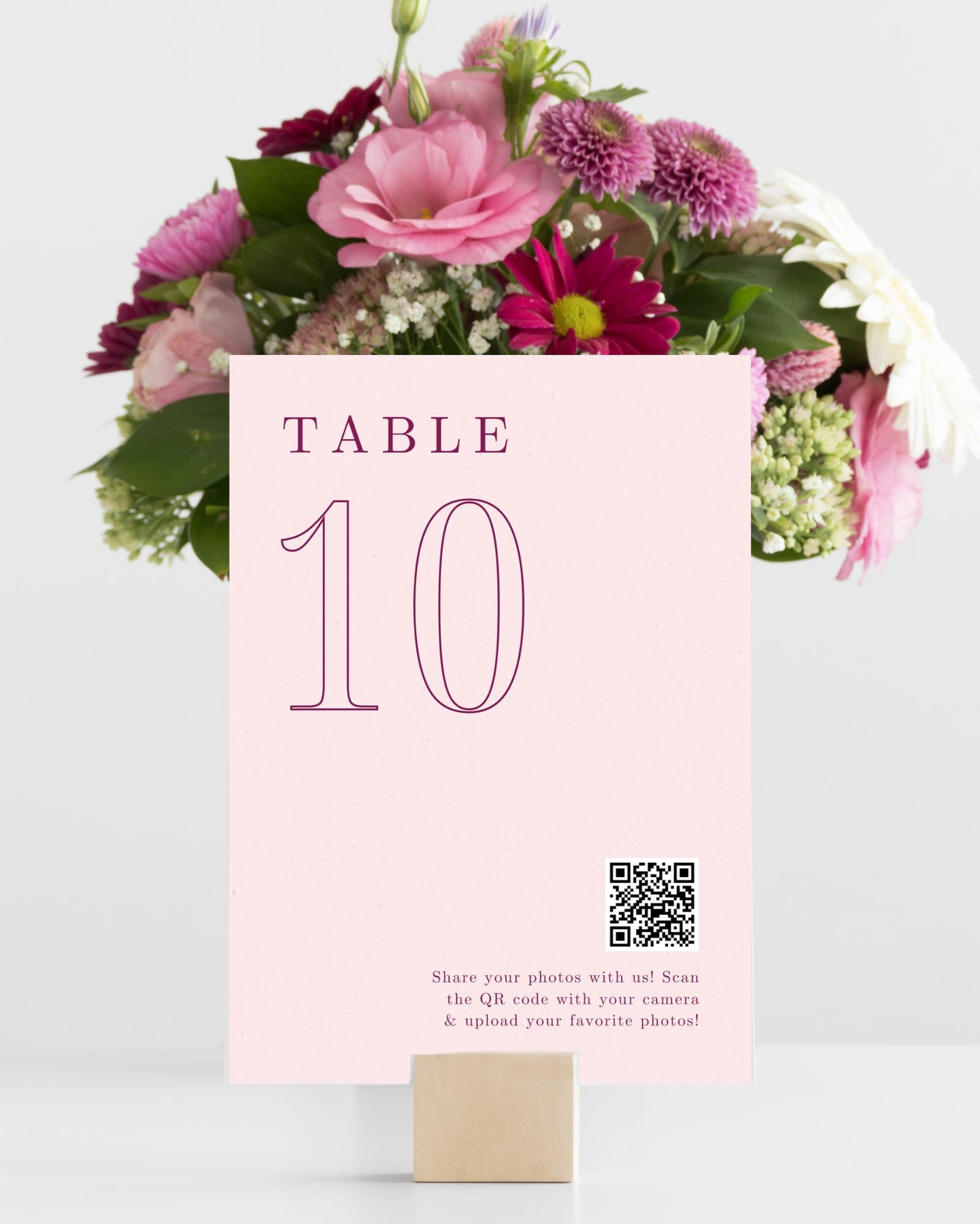 Guest Photo Submission QR Code Sign with Table Number