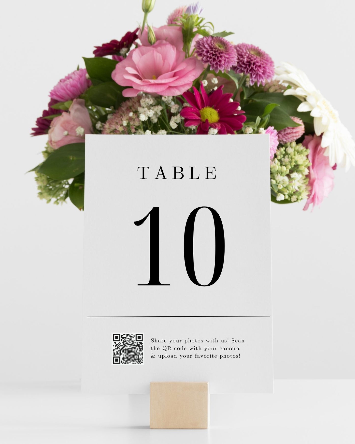 Effortless Wedding Memories QR Code Sign with Table Number