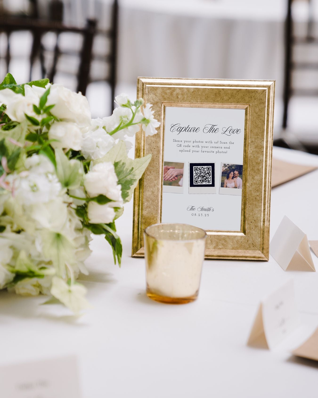 Interactive Wedding Photo Collection QR Code Sign - Capture the Love