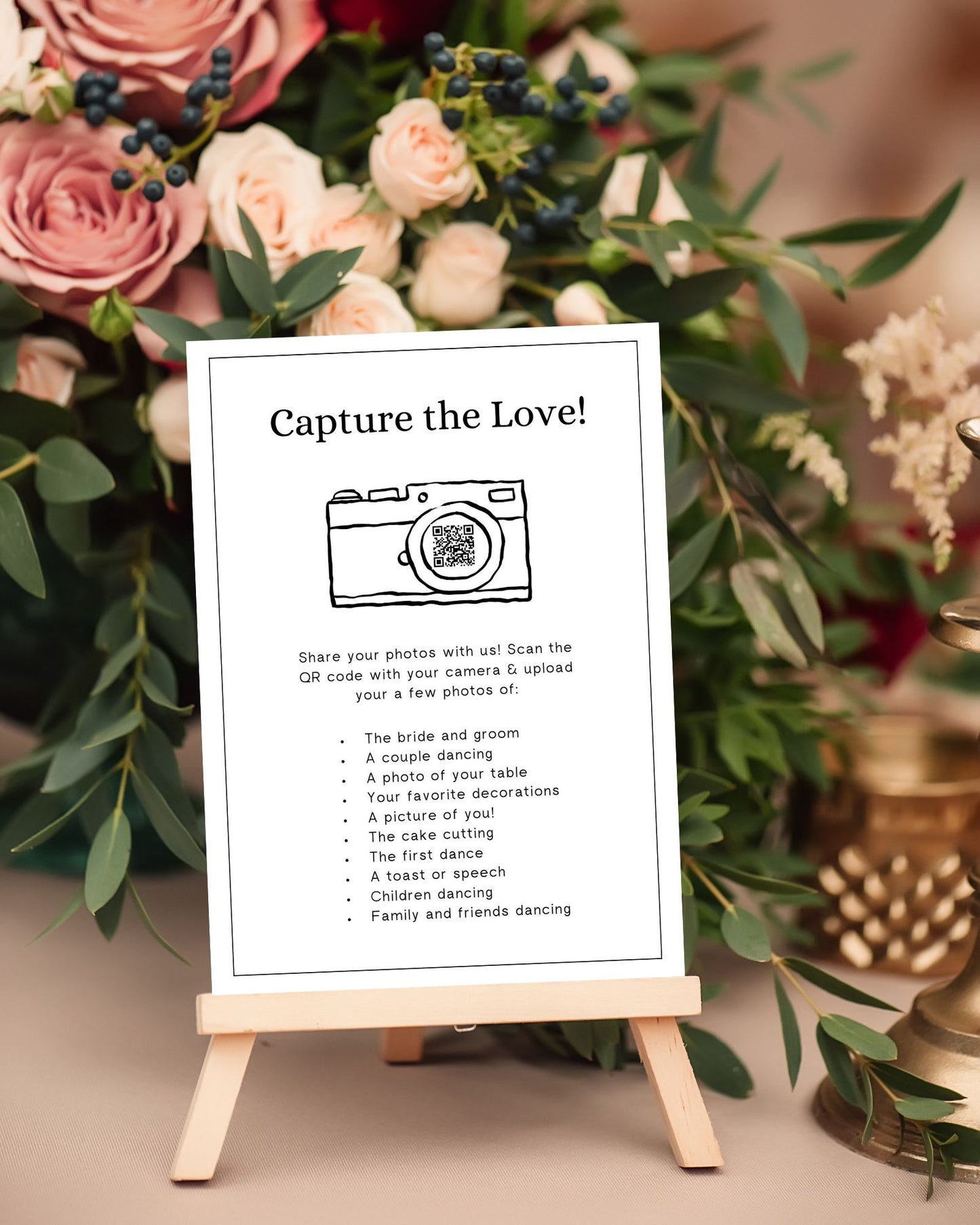 Celebrate Together: Wedding Photo Scavenger Hunt QR Code Sign