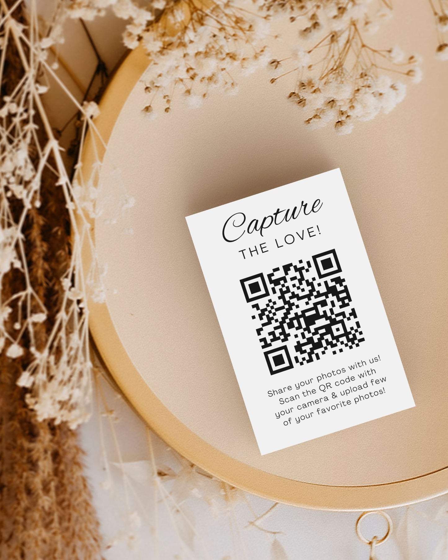 Capture the Joy: Wedding Photo QR Code Take Away Business Card