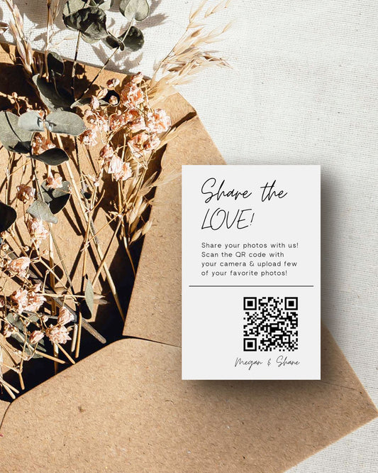 Share the Love: Wedding QR Code Photo Sharing - Take Away Business Card