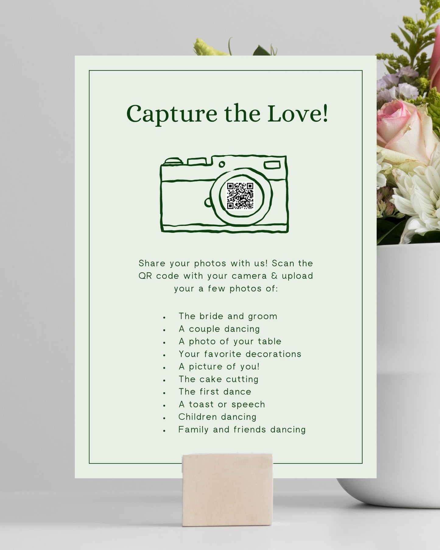 Memories in the Making: Wedding Photo Scavenger Hunt QR Code Sign