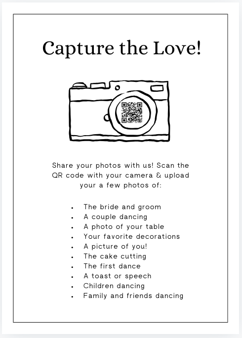 Celebrate Together: Wedding Photo Scavenger Hunt QR Code Sign