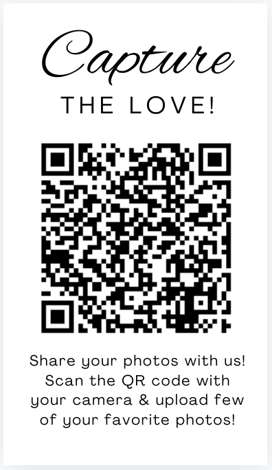 Capture the Joy: Wedding Photo QR Code Take Away Business Card