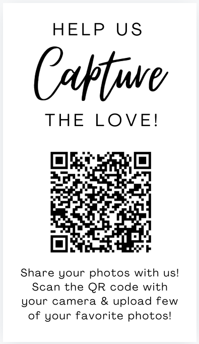 Forever Memories: Wedding Photo QR Code Take Away Business Card