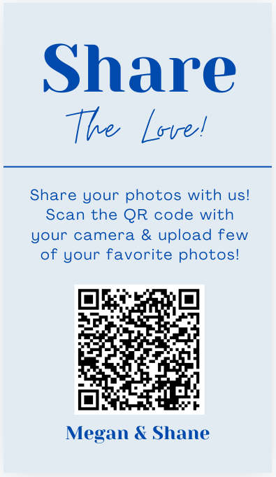 Celebrate & Capture: Wedding Guests Photo Sharing QR Code Take Away Business Card