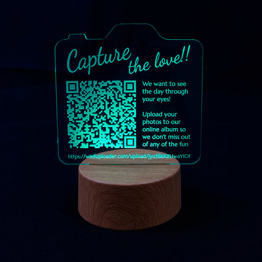 Glowing QR Code Sign